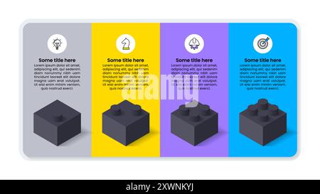 Infographic template with icons and 4 options or steps. Can be used for workflow layout, diagram, banner, webdesign. Vector illustration Stock Vector