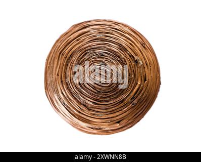 Woven wicker ball isolated on white background Stock Photo
