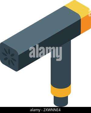 Electric hand dryer blowing hot air for drying hands in public bathroom Stock Vector