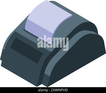 Modern pos terminal printing a paper receipt, great for illustrating payment concepts Stock Vector