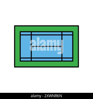 Platform tennis line color icon. Sign for web page, mobile app, button, logo. Vector isolated button. Editable stroke. Stock Vector