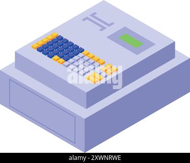 Electric meter showing energy consumption data isometric icon Stock Vector