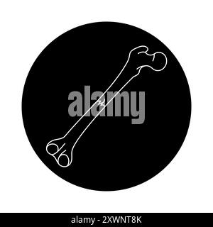 Transverse bone fracture line icon. Vector isolated element. Editable stroke. Stock Vector