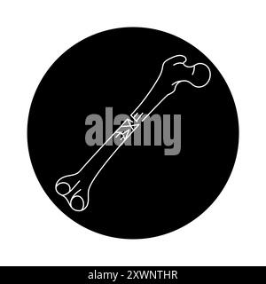 Communuted bone fracture line icon. Vector isolated element. Editable stroke. Stock Vector