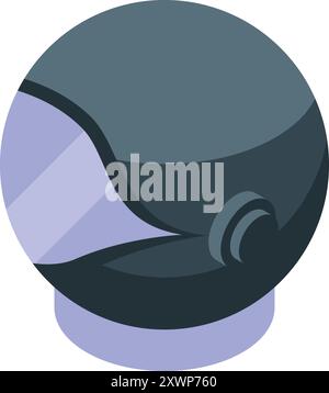 Astronaut helmet is floating in the vast expanse of space, evoking a sense of wonder and the spirit of space exploration Stock Vector