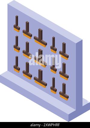 Soundboard is displaying multiple buttons for recording audio in a professional studio Stock Vector