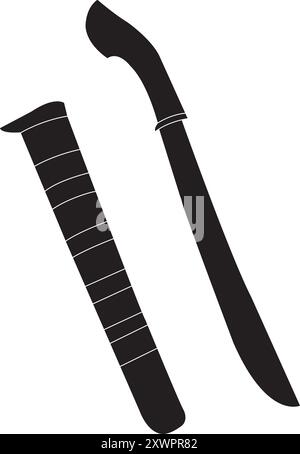 vector illustration of machete and scabbard Stock Vector