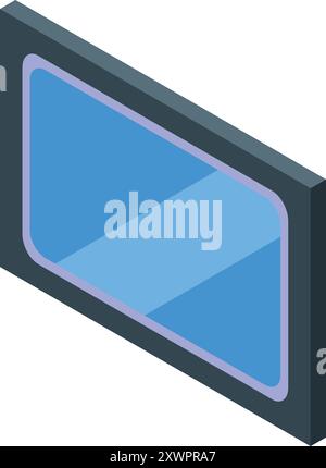 Modern smart home window is displaying a clear blue sky Stock Vector