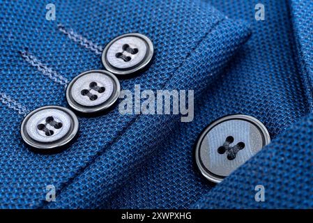 Sleeve of a men's jacket with buttons. Jacket element. Sleeve Stock Photo