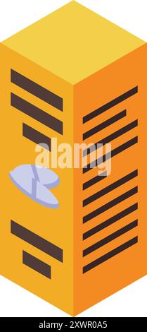 Cardboard package with pills is lying on a white background Stock Vector