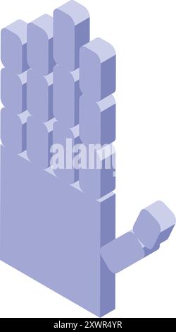 Mechanical robot hand holding something isometric icon, 3d vector illustration Stock Vector