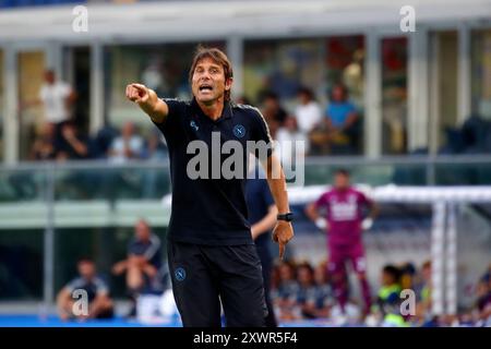 Verona, Italia. 18th Aug, 2024. Antonio Conte (head coach SSC Napoli in action during the Serie A enilive soccer match between Hellas Verona and Napoli at the Marcantonio Bentegodi Stadium, north Est Italy - Sunday, August 18, 2024. Sport - Soccer (Photo by Paola Garbuio /Lapresse) Credit: LaPresse/Alamy Live News Stock Photo