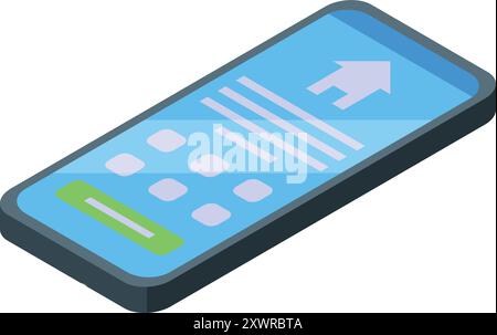 Smartphone showing house hunting application with search bar for finding perfect new home Stock Vector