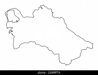 Turkmenistan outline map isolated on white background Stock Vector