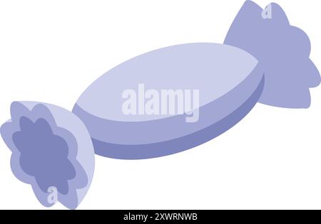 Wrapped candy dessert sweet food confectionery treat sugar chocolate isometric Stock Vector