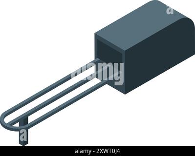 Electric fuse box connecting two wires in isometric view Stock Vector