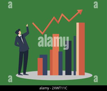 Growing Bar Graph, Growth Diagram, Chart Solid Flat Vector Icon ...