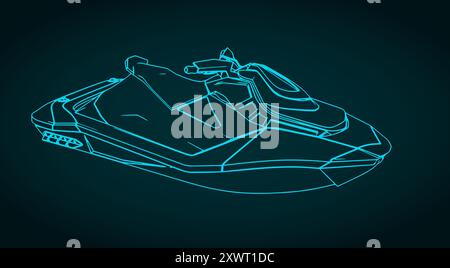 Stylized vector illustration of a jet ski Stock Vector