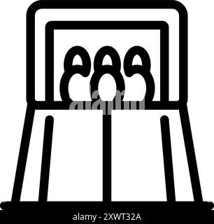 Line icon of an arcade game where people throw balls to win prizes Stock Vector