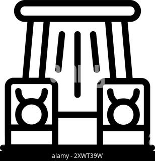 Line icon representing the astrological sign of taurus, known for its grounded and reliable nature Stock Vector