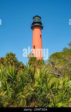 Jupiter Inlet Lighthouse, Captain Armours Way, Jupiter, Florida Stock Photo
