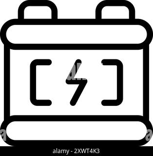 Simple icon of an accumulator battery providing electricity, perfect for projects related to energy, power, and electronics Stock Vector