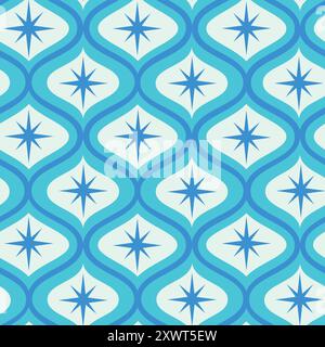 White Blue Ogee Pattern Stock Vector Image & Art - Alamy