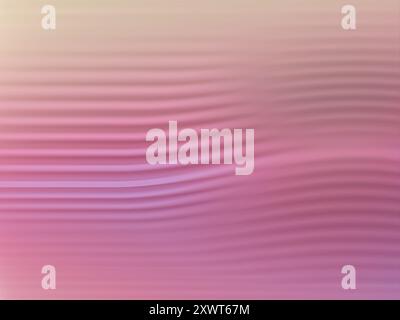 Smooth wavy lines in color gradient of soft pink and lavender with bokeh. Digital 3D rendering background. Stock Photo