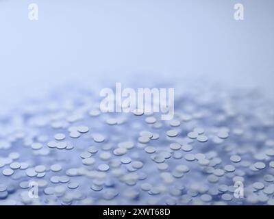 Soothing pattern of circles in gradient of shades of chambray blue. Digital 3D rendering. Stock Photo