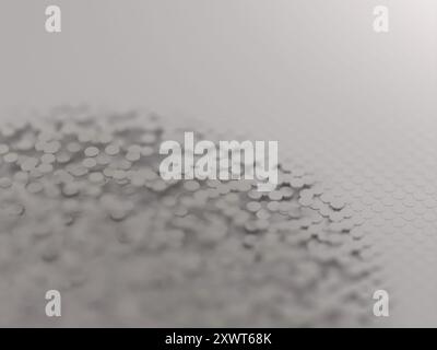 Breaking pattern of gray circles on gray background. Digital 3D background rendering. Stock Photo