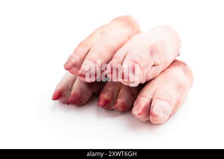 Raw pork  legs isolated on a white background Stock Photo