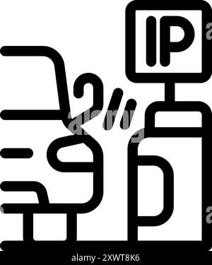 Simple, bold icon of a car paying for parking using a contactless payment system Stock Vector