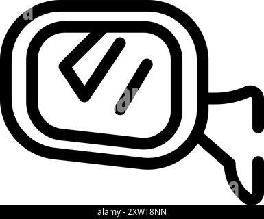 Car side mirror reflecting light on white background Stock Vector