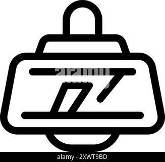 Line icon of ar glasses showing user interface, representing virtual or augmented reality Stock Vector