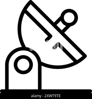 Parabolic antenna receiving signal for broadcast communication Stock Vector