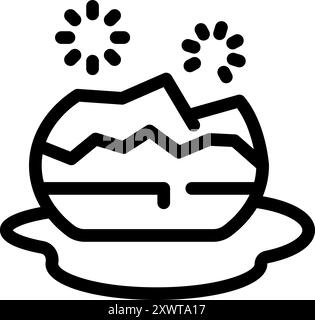 Egg is breaking open on the floor, symbolizing failure and new beginnings Stock Vector
