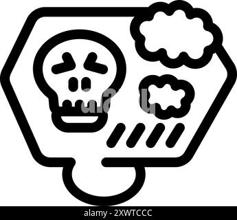 Radiation detector showing high level warning, emitting beeping sound and skull sign Stock Vector