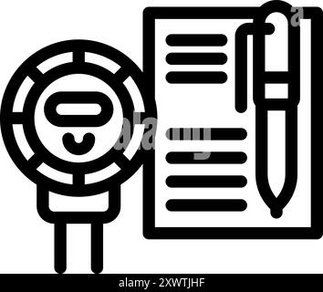 This icon represents the act of recording a water meter reading Stock Vector