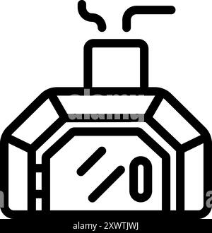 Icon of a modern sauna with a glass door, perfect for representing relaxation and wellness Stock Vector