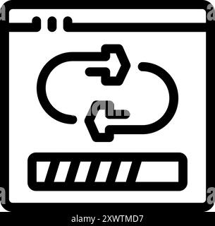 Simple icon depicting a website transferring data with a progress bar Stock Vector