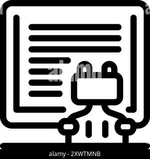 Computer is analyzing calendar events, symbolizing the role of artificial intelligence in scheduling and time management Stock Vector