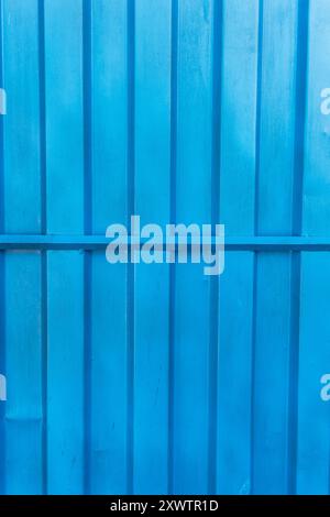 striped metal door texture in blue color with striped patterns Stock Photo