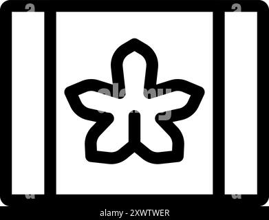 Square icon of flower growing in box for plant delivery service Stock Vector