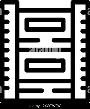 Simple vector icon of a server rack for data storage, perfect for technology related projects Stock Vector