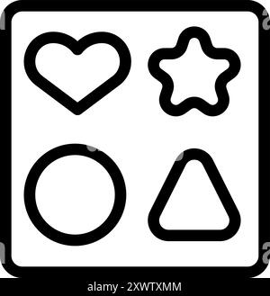 Baking tray featuring different shapes for making cookies, perfect for baking delicious treats Stock Vector