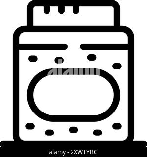 Simple vector of a washing machine showing the control panel with buttons and digital display Stock Vector
