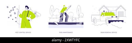 Private house maintenance abstract concept vector illustrations. Stock Vector