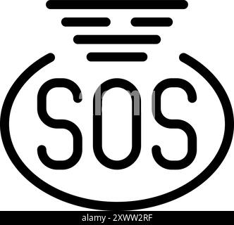 Sos signal indicating an emergency and requesting immediate assistance Stock Vector