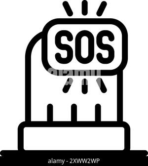 Emergency light flashing sos signal for rescue in the dark Stock Vector