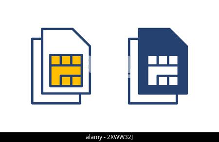 Sim card icon vector. dual sim card icon vector Stock Vector